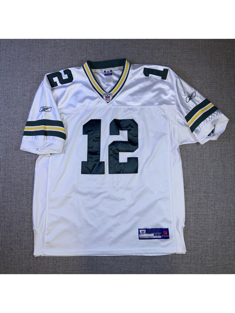 Reebok Green Bay Packers Aaron Rodgers #12 NFL On-Field Jersey Men's 52 White